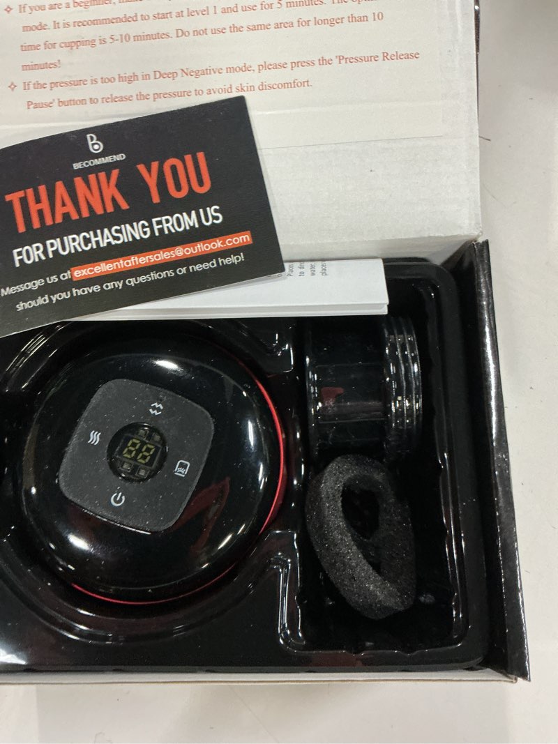 Condition photo showing New/Like New for Becommend 5-in-1 Smart Dynamic Cupping Therapy Set with 20-Level Heat & Suction, Cupping Kit for Massage Therapy, Electric Cupping Device with Red Light for Back Pain, Knots, Soreness Relief (Red)