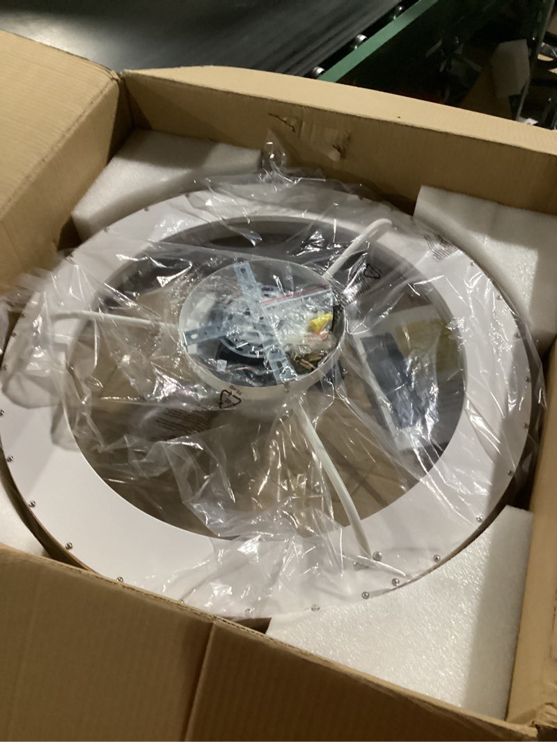 Condition photo showing Good Condition for 24'' Ceiling Fan with Light Fandelier Flush Mount Low Profile Wood Ceiling Fan with Dimmable LED Light 3 Color 6 Speeds 24 Inch Wood