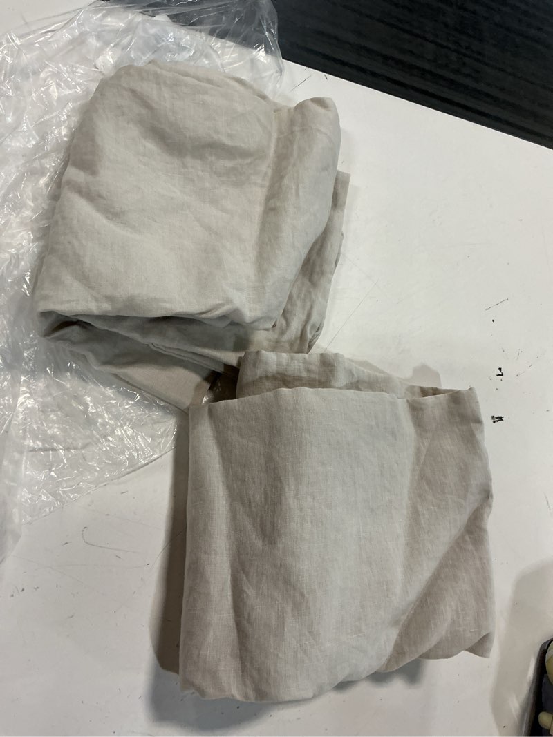 Condition photo showing Good Condition for european linen pillowcase set, standard, sand