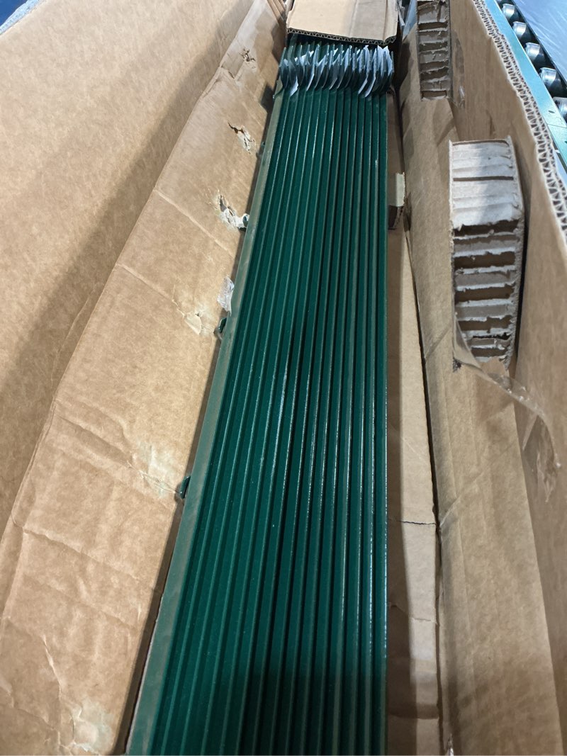 Condition photo showing New/Like New for forehogar metal fence post 4 feet green, pack of 15, t posts for wire fence, no dig steel u post fencing for lawn garden wire mesh fence poles sign outdoor light duty 4 ft- 15 pack-green green