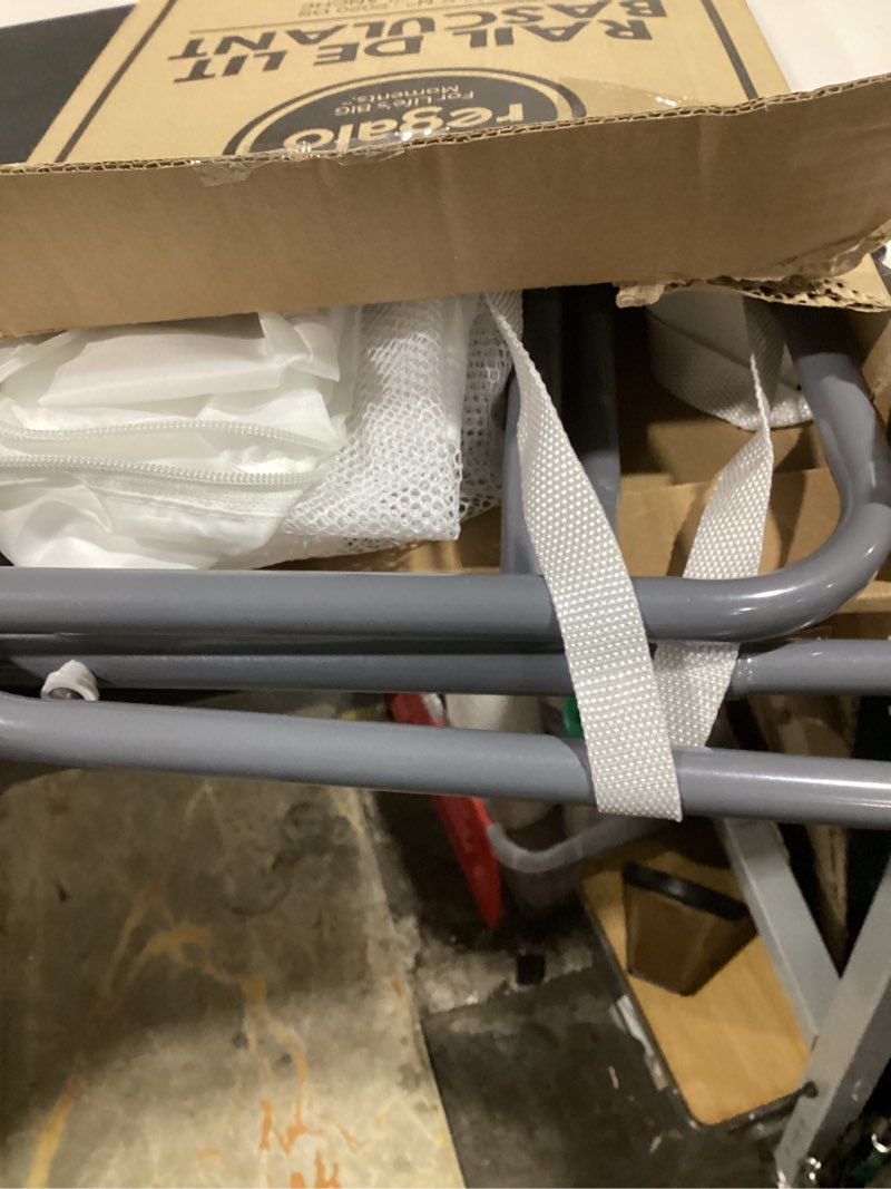 Condition photo showing Good Condition for regalo safety swing down bed rail guard for toddlers, bed safety rail with patented gap guard, fits twin, full & queen mattress, white, tested & safe for 30 years, american designed, family owned 43 inch