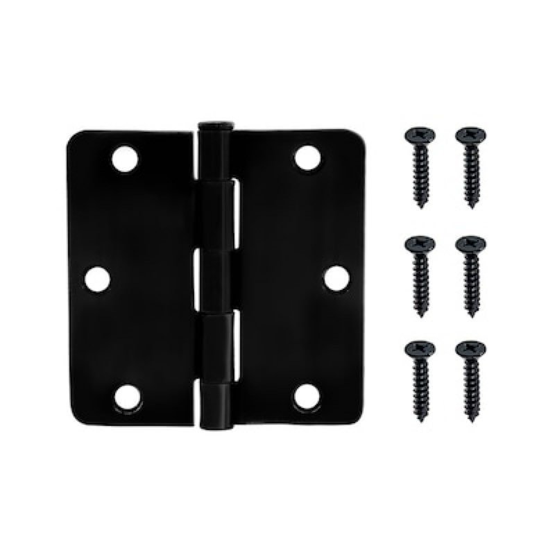RELIABILT 3-1/2-in H x 1/4-in Radius Matte Black Mortise Interior Door Hinge