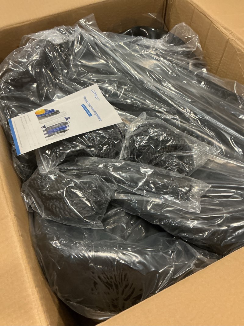 Condition photo showing New/Like New for Boat Fenders 4 Pack 10 x 28 Inches Ribbed Center Hole Boat Fenders Bumpers for Docking, Comes with Ropes and Pump to Inflate Obsidian Black