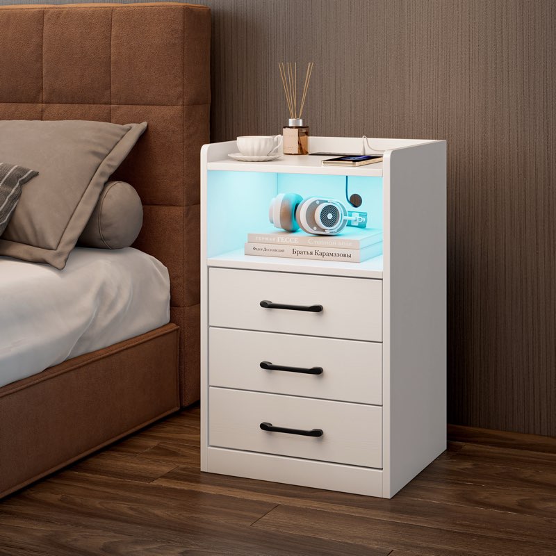 Imogen Nightsand With Charging Station And I FD Lights, B 4400642192