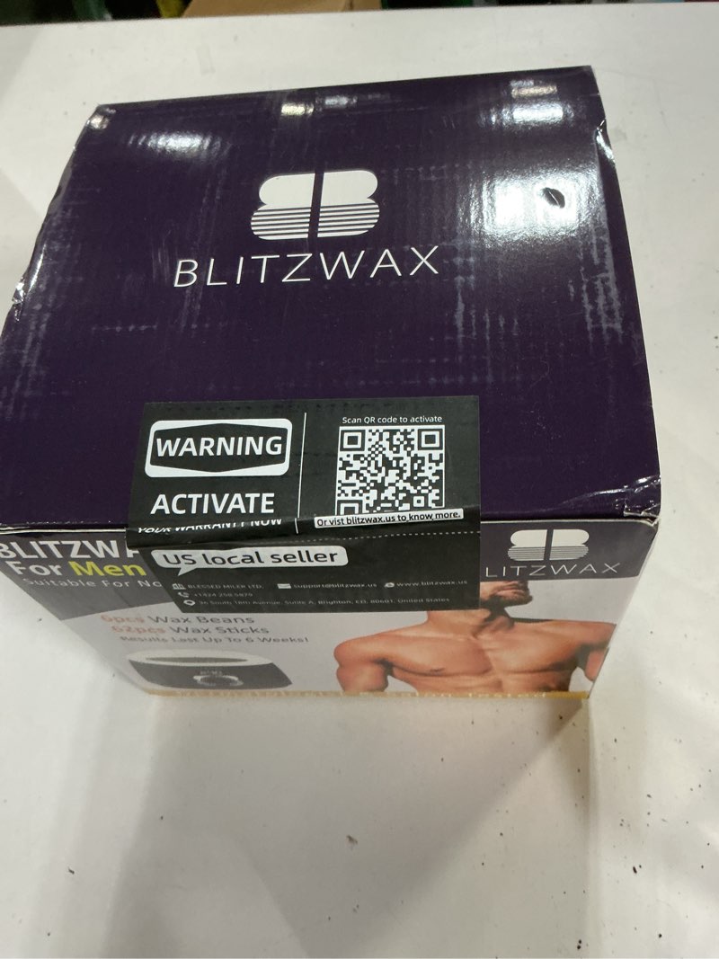 Condition photo showing New/Like New for BLITZWAX Back and Nose Waxing Kit for Men, Hard Wax Warmer for Brazilian, Body and Face, At Home Hair Removal Kit, Beginner Friendly, Quick Heating, 93 Accessories, Blue Waves
