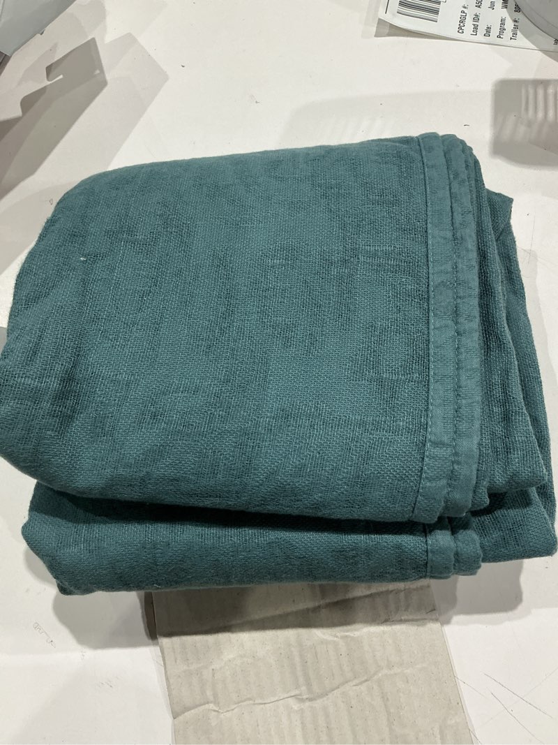 Condition photo showing As Is for better homes & gardens paisley matelasse shower curtain, blue, bci, recycled poly, 72 w x 72 l, 1pc