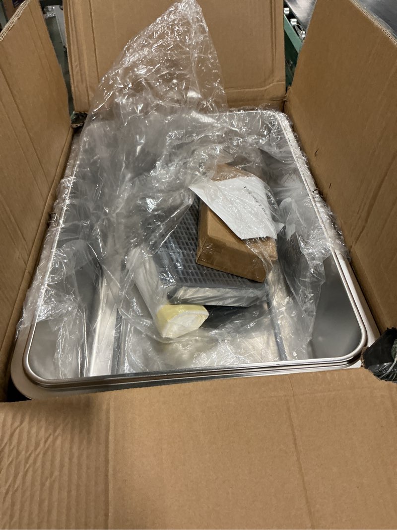 Condition photo showing Good Condition for XL All Stainless Steel Sifting Litter Box with Lid,Sifting Cat Litter Box for Wood Pine Pellets,High