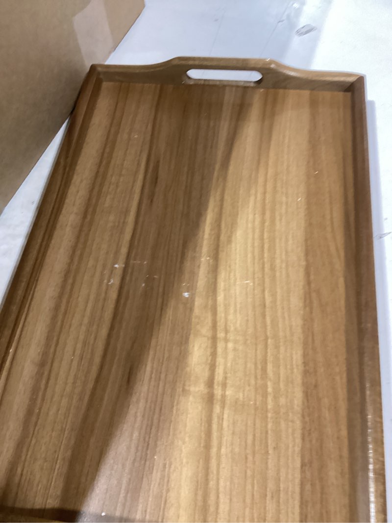 Condition photo showing New/Like New for Utoplike Acacia Bed Tray Table for Eating, Large Breakfast Tray with Folding Legs, Wood Serving Trays for Laptop Working