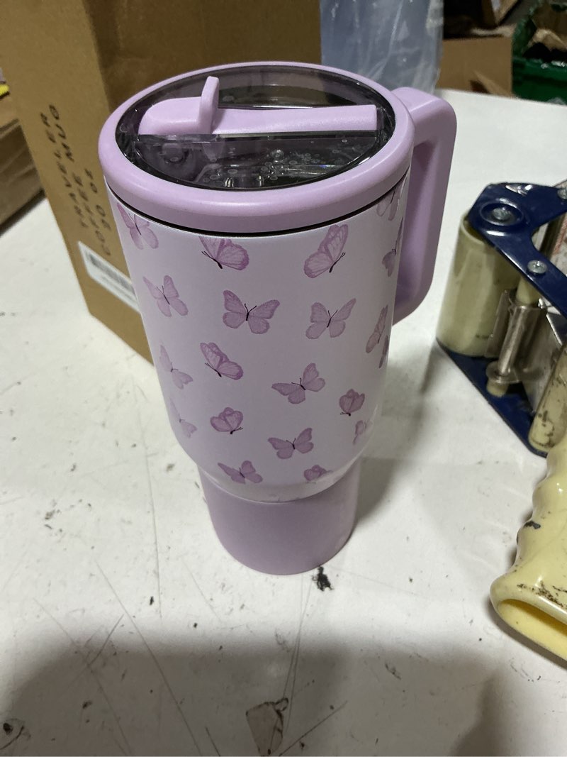 Condition photo showing As Is for hydrojug traveler 20oz kids insulated tumbler with handle, flutter