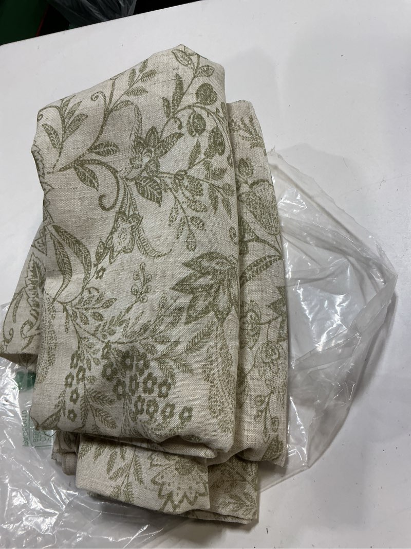 Condition photo showing Good Condition for jinchan floral linen blend curtains for living room green french country farmhouse curtains 96 inches long light filtering kitchen window back tab semi sheer 2 panels *floral green 50"w x 96"l (pack of 2)