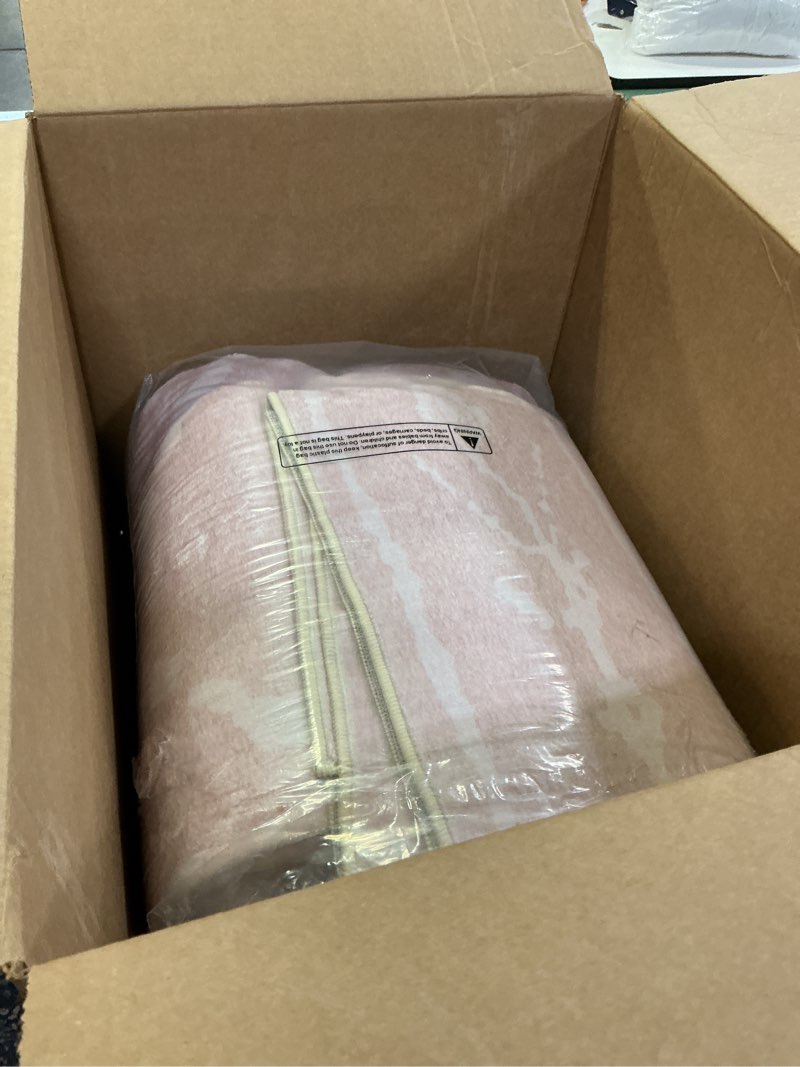 Condition photo showing Good Condition for area rug 6x9 rug machine washable non-slip low pile print pattern western rug for living room bedroom entryway tribal series -light pink/cream light pink/cream 6' x 9' (rectangular)