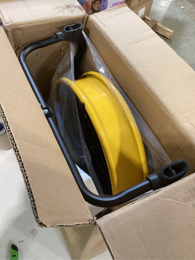 Condition photo showing Good Condition for 12" battery operated floor fan compatible with dewalt 20v max battery, portable fan with ac adapter and usb output, metal industrial high velocity, stepless speed cordless fan for jobsite garage 12 inch(compatible with dewalt)