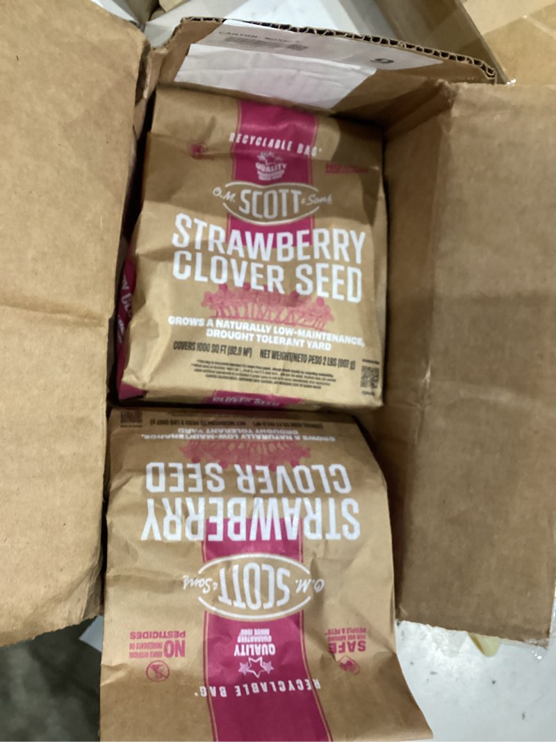 Condition photo showing New/Like New for o.m. scott and sons clover seed - lawn seed grows a naturally low maintenance, drought-tolerant lawn, 1,000 sq. ft., 2 lb. (2-pack) 2 pack clover