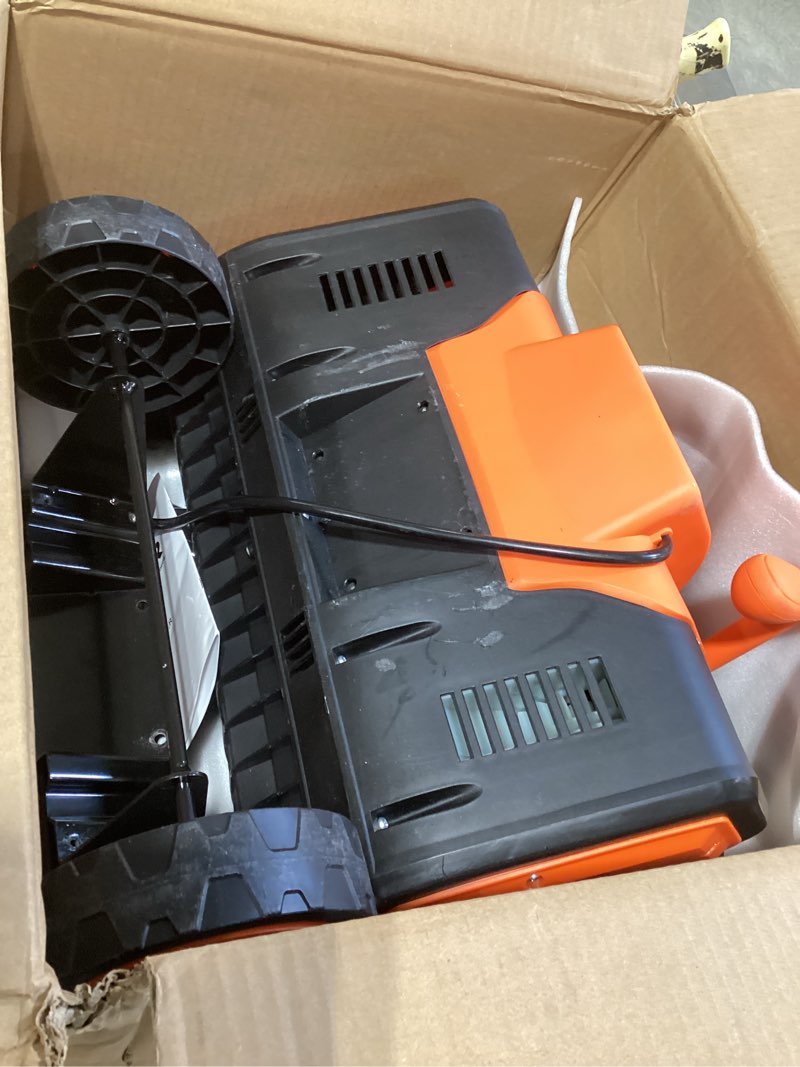 Condition photo showing Good Condition for vevor electric snow shovel, 12a 17 inch corded snow shovel, 60° adjustable chute, 20 ft throwing distance, snowthrower with dual safety switch, winter ice removal tool for driveway sidewalk patio