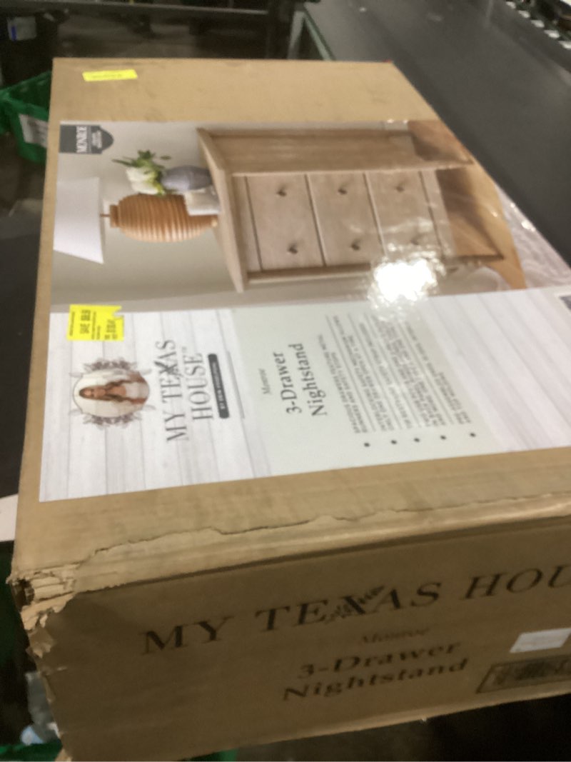 Condition photo showing New/Like New for my texas house monroe 3 drawer nightstand with usb, brushed oak finish