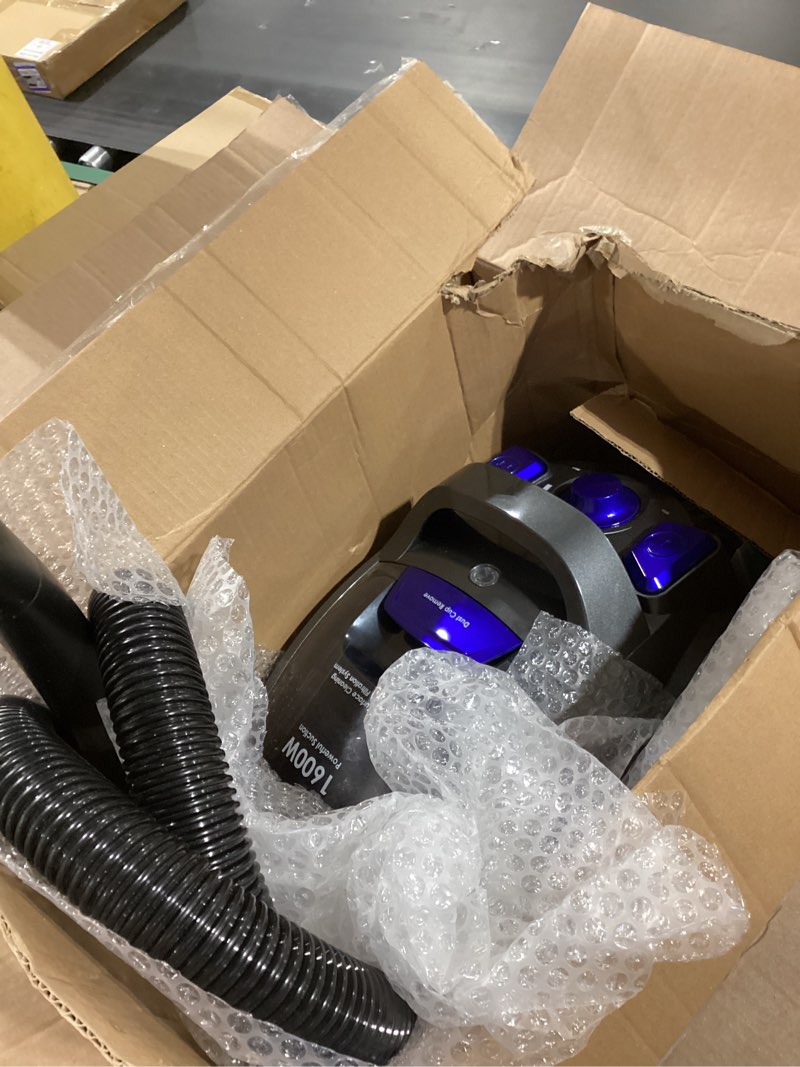 PKUYIE Canister Vacuum Cleaner, 32Kpa 1600W Bagless Vacuum Cleaner, Dust Full Indicator, H13 HEPA Fi