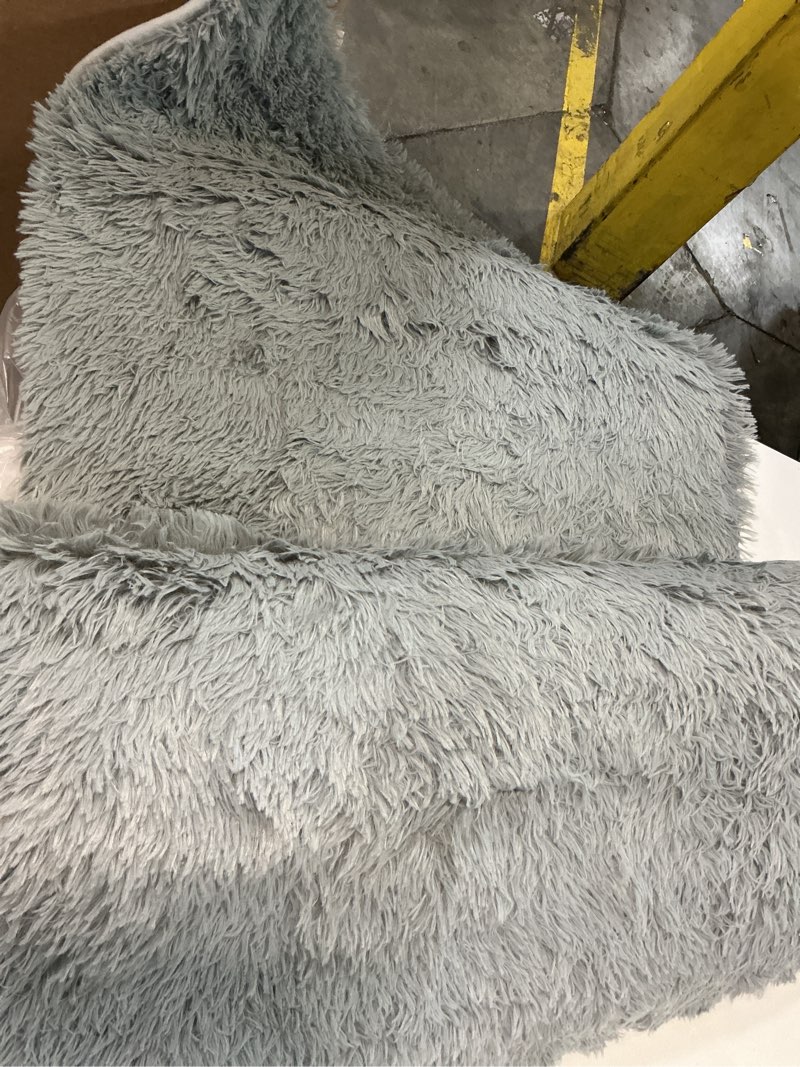 Condition photo showing Good Condition for Chicrug Soft Runner Rugs for Bedroom Living Room Plush Fluffy Rug 2x5 Feet, Shag Furry Area Rug Carpet Non Shedding for Nursery Children Kids Girls Room Home Decorative, Grey 2' x 5' (Runner) Grey