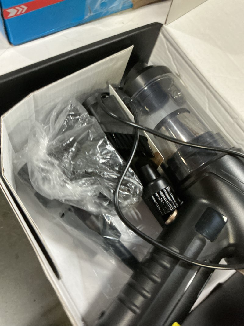 Condition photo showing Good Condition for handheld vacuum cleaner 26000pa suction with brushless motor, 4-in-1 portable mini car vacuum with 3 suction modes, cordless vacuum with led light, type-c charge for car, office desk, keyboards black