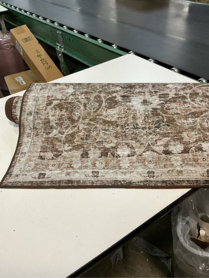 Condition photo showing New/Like New for loloi amber lewis josie collection jos-02 earth/natural 2'-6" x 10'-0", .13" pile height, low profile, machine washable, runner rug earth / natural 2'6" x 10' (rectangular)