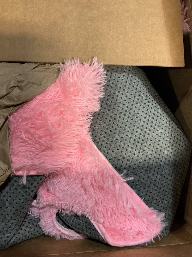 Condition photo showing As Is for 8x10 Area Rugs for Living Room, Large Fluffy Pink Rugs for Bedroom, Fuzzy Shag Soft Non-Slip Carpet for Kids Girls and Boys Nursery Dorm Indoor Room Home Decor (8ft X 10ft, Pink) Pink 8' x 10' (Rectangular)