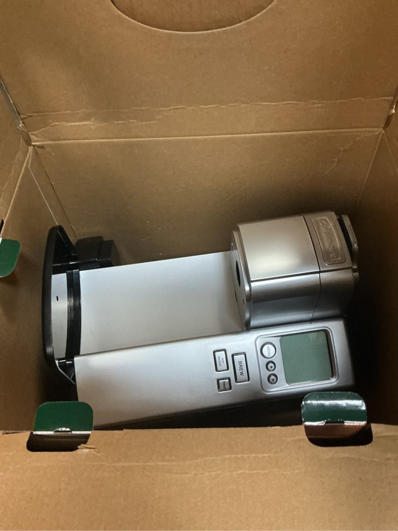 Condition photo showing As Is for Cuisinart Coffee Maker, Single Serve 72-Ounce Reservoir Pod Coffee Machine, Programmable Brewing & Hot Water Dispenser, 3 Cup-Size Settings, Stainless Steel, SS-10P1, Silver