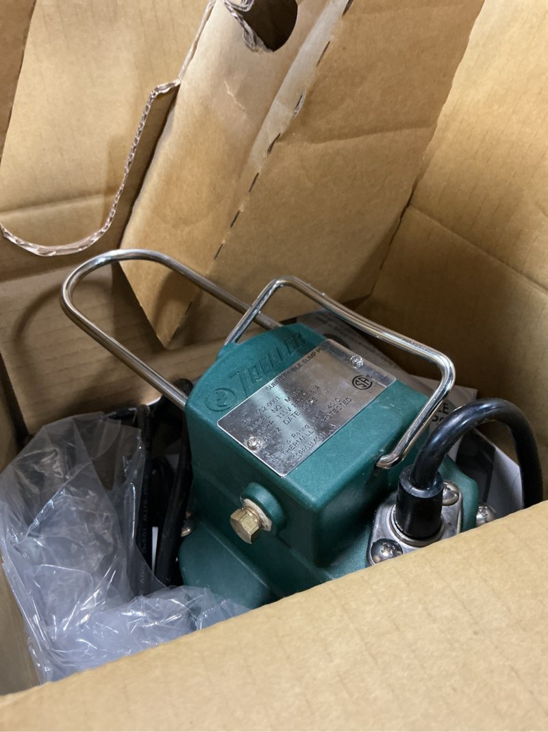 Condition photo showing As Is for zoeller 1/3 hp 2880 gph cast iron vertical float switch ac submersible sump pump