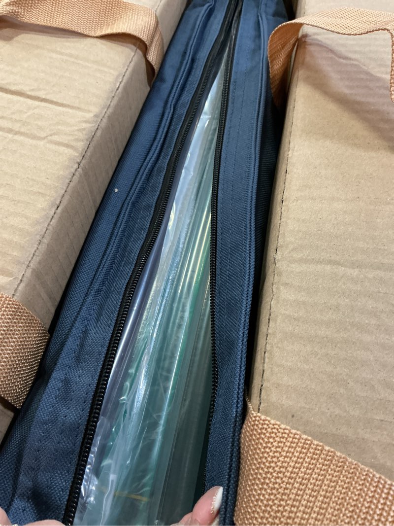 Condition photo showing Good Condition for american mahjong game set, 166 premium white tiles, 4 all-in-one color rack/pushers, complete mahjong set blue carrying bag