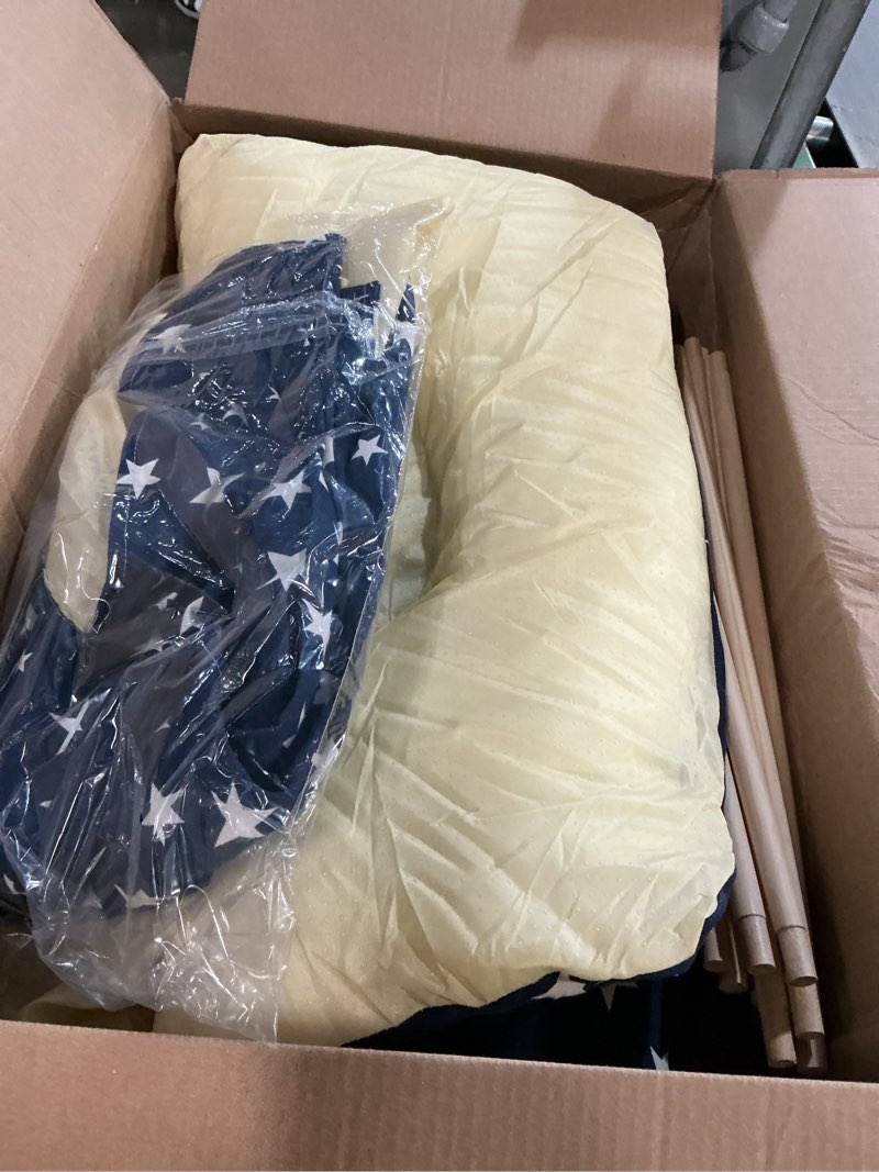 Condition photo showing Good Condition for Pet Teepee Tent for Dogs & Cats Dog Bed with Thick Cushion Puppies Play House Removable and Washable Navy Star L:24x24x28inch