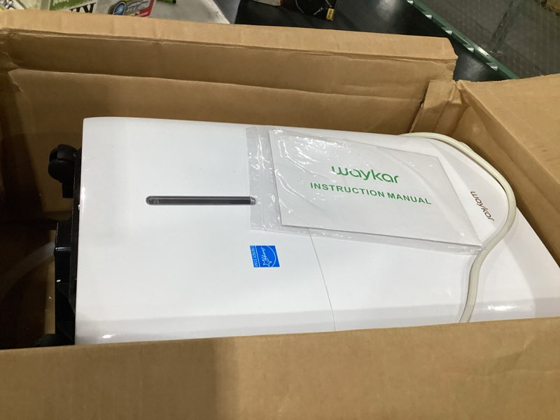 Condition photo showing Good Condition for waykar 120 pints energy star dehumidifier for spaces up to 6,000 sq. ft at home, in basements and large rooms with drain hose and 1.14 gallons water tank 120 pints 6000 sq. ft