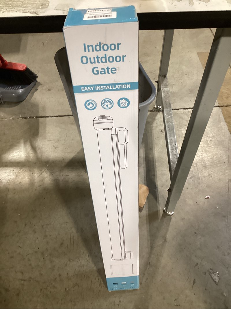 Condition photo showing New/Like New for babepai retractable baby gates for stairs, retractable dog gate for indoor/outdoor use | child gates for doorways, deck, porch, hallways, patio (white, 55" wide 34" height) white 55" wide × 34" height