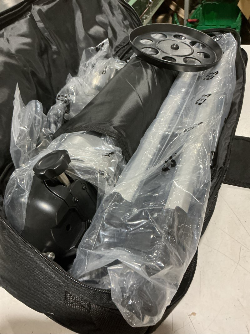 Condition photo showing As Is for koolpte telescope for adults & beginner astronomers - 80mm aperture 600mm fully multi-coated high transmission coatings with az mount tripod phone adapter, carrying bag, wireless control. 80600black