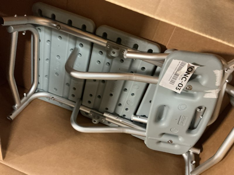 Condition photo showing As Is for Drive Medical Tub Transfer Bench for Bathtub - Safer, Independent Bathing Aid - Height Adjustable Bench - Sturdy Aluminum Construction - Comfortable Backrest Support - 350 Lb Capacity Transfer Bench Standard