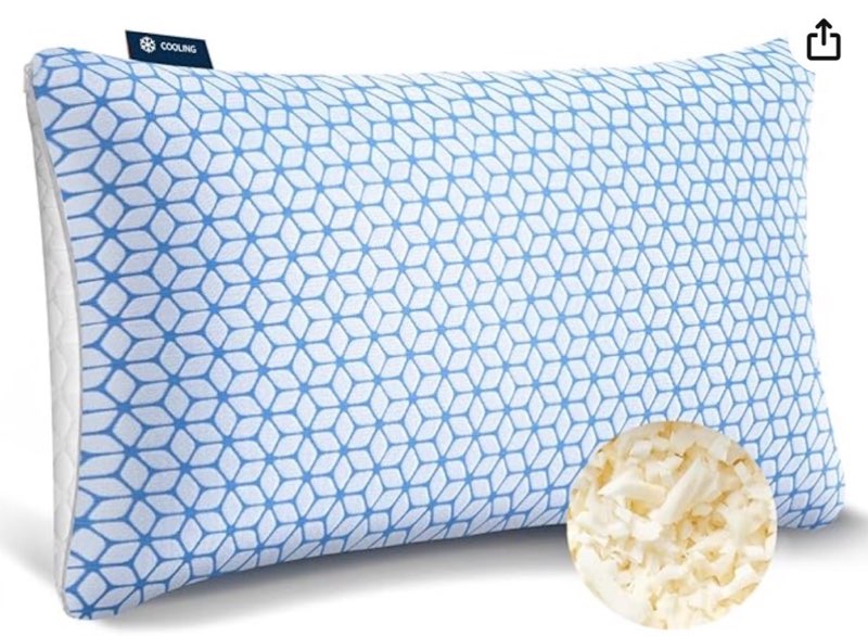 bed pillow king size 1 pack, shredded memory foam pillow adjustable, cooling pillow soft and supportive for side back stomach sleepers