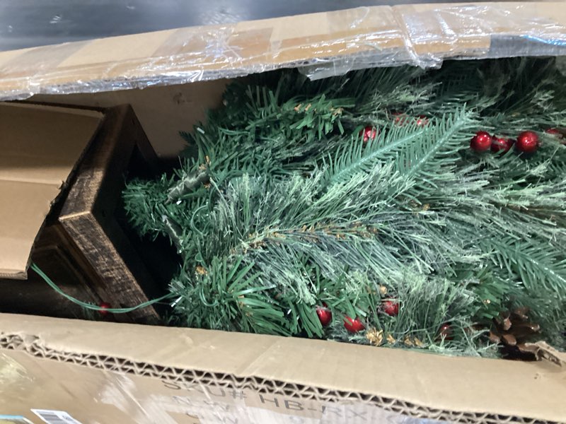 Condition photo showing Good Condition for HiBean 4FT Christmas Tree with 100 Lights, Potted Artificial Christmas Tree Outdoor Decor 8 Mode Tim