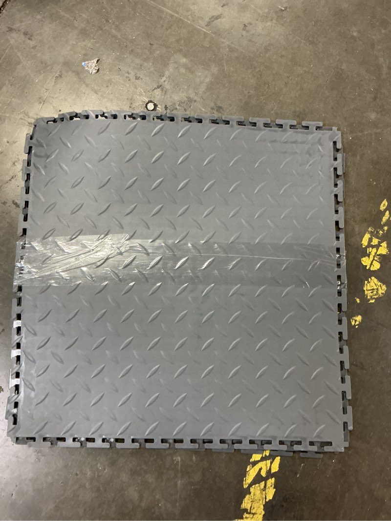 Condition photo showing As Is for VEVOR Garage Floor Tiles 20.2 x 20.2 x 0.2 inch, Interlocking Ease of Installation Diamond Plate Sli