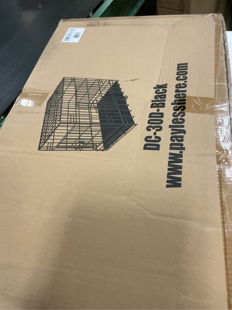 Condition photo showing New/Like New for fdw 30-inch dog crate pet cage with metal folding design plastic tray indoor outdoor dog kennel cage for small and medium dogs,dark black dark black 30 inch double door