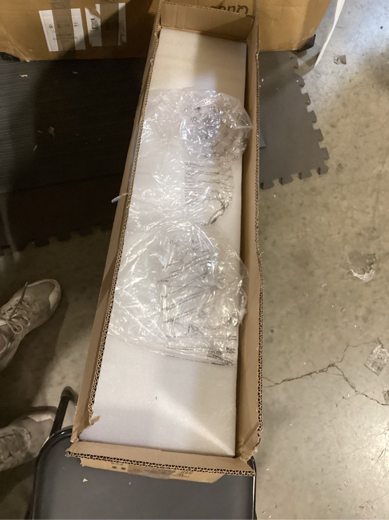 Condition photo showing Good Condition for mecgirn island light for kitchen, brushed nickel dining room light fixture over table, 5-light linear chandelier pendant lighting for dining table kitchen island living room brushed nickel 5 light + clear glass