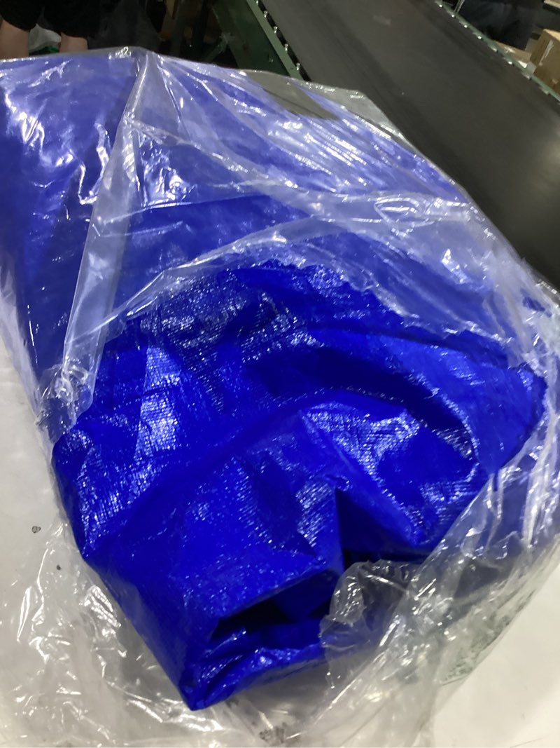 Condition photo showing As Is for similar to smoothnovelty 3 pcs large waterproof tarp 10 x 12 ft heavy duty 5.5 mil thick poly tarpaulin with grommets multipurpose protective cover for summer home boats cars camping rv pool tent 10 x 12 ft green,blue,silver 3