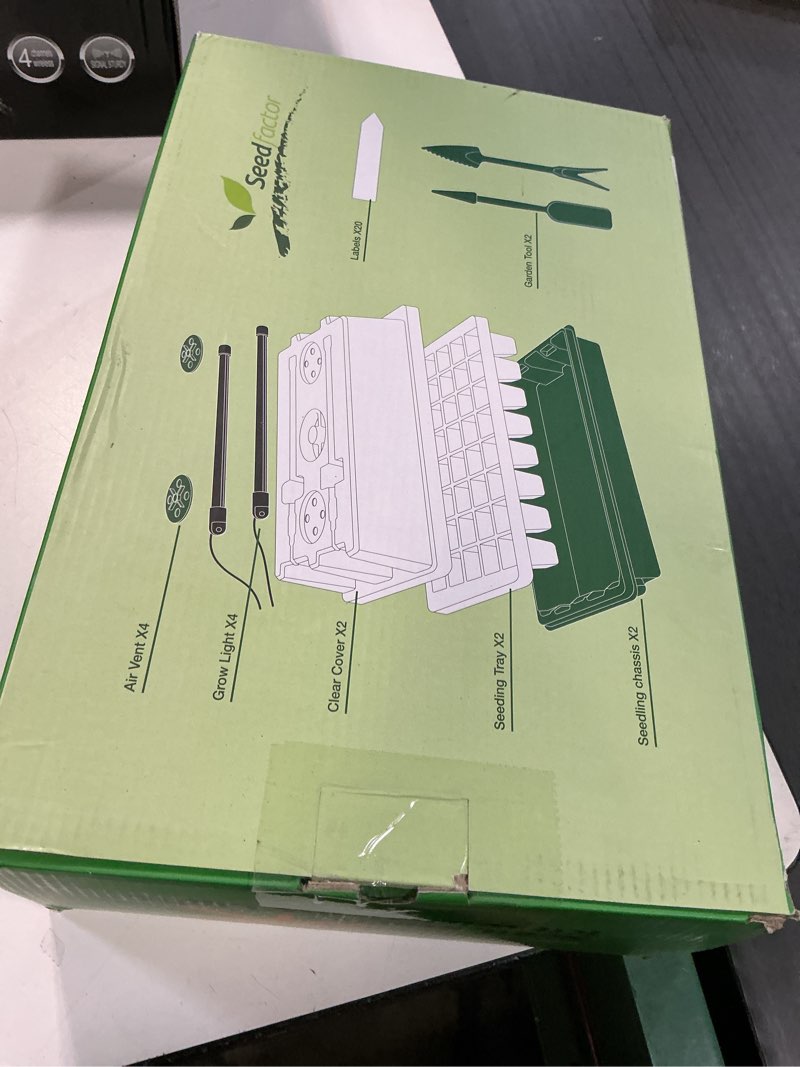 Condition photo showing New/Like New for Seedfactor 2 Packs Seed Starter Tray with Grow Light, 40-Cell Seedling Starter Trays Kit with Automatic Timer, Adjustable Light, Full Spectrum, Humidity Dome, Seedling Tray for Plants Indoor-Clear