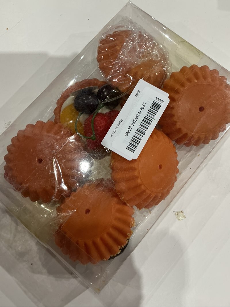 Condition photo showing Good Condition for vkinman 6pcs fake desserts artificial egg tart models realistic simulated fake cake artificial food for display fake fruit egg tart for photography props kitchen home decoration 3 inch