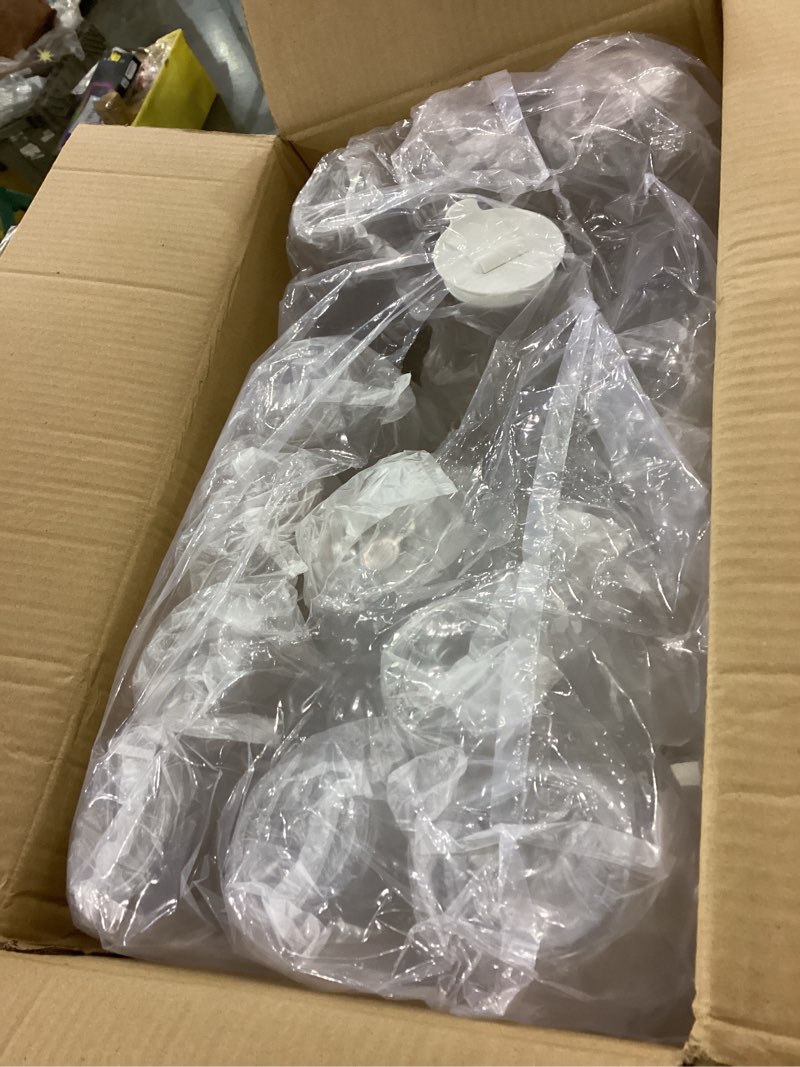 Condition photo showing New/Like New for Gejoy 24 Pcs Plastic Water Carafe with Lids 32 oz Clear Juice Pitchers for Mimosa Bar Drinks Milk Iced Tea Beverage Containers for Home Restaurant School Fridge, Not Dishwasher Safe (White Cap) 24 White Cap
