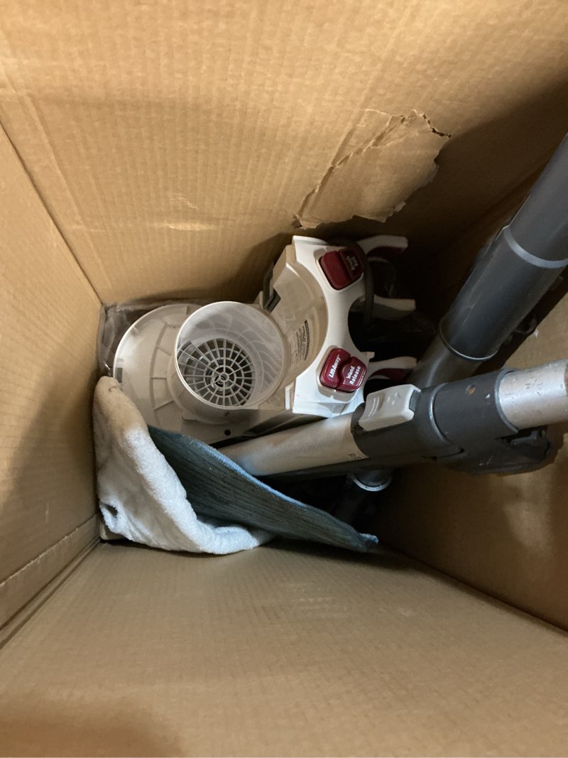 Condition photo showing As Is for Shark NV501 Rotator Professional Lift-Away Upright Vacuum with HEPA Filter, Swivel Steering, LED Headlights, Wide Upholstery Tool, Dusting Brush & Crevice Tool, White/Red