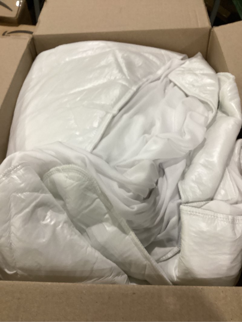 Condition photo showing As Is for serta power clean triple action quilted soft waterproof mattress pad protector, moisture wicking protection with 15" deep pocket, twin xl, white white twin xl
