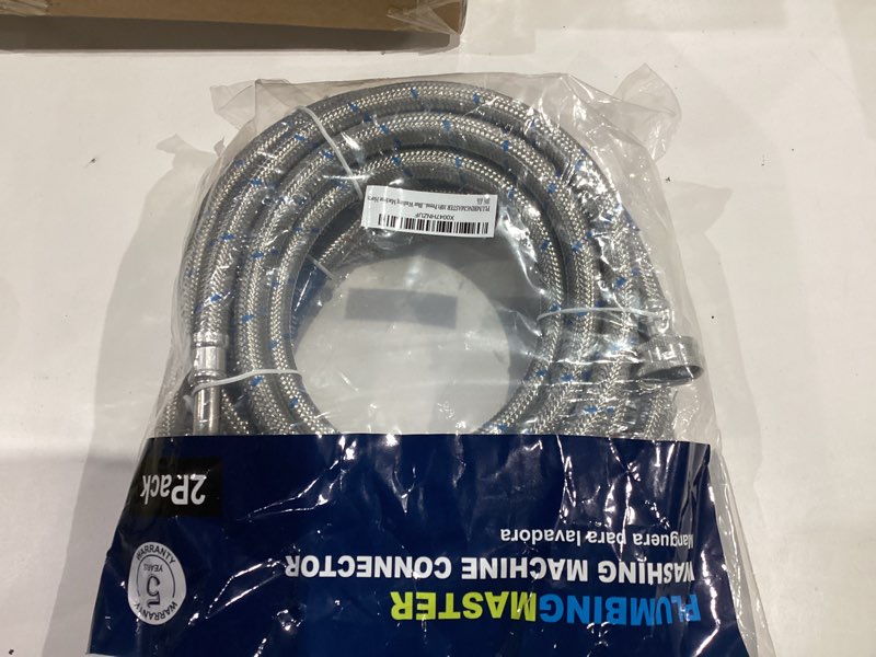 Condition photo showing New/Like New for 10FT Stainless Steel Washing Machine Hoses with 90 Degree Elbows,2 Pack Red and Blue Washer Hoses,Burst Proof Hot & Cold Water Connection Inlet Washer Supply Lines 10FT Red and Blue