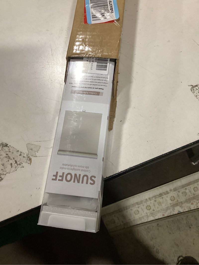 Condition photo showing Good Condition for blackout roller shades blinds cordless for windows pull down room darkening door blinds with thermal insulated easy to install for living room,bedroom,home,office linen beige 28" w x 72" h 28"w x 72"h linen beige