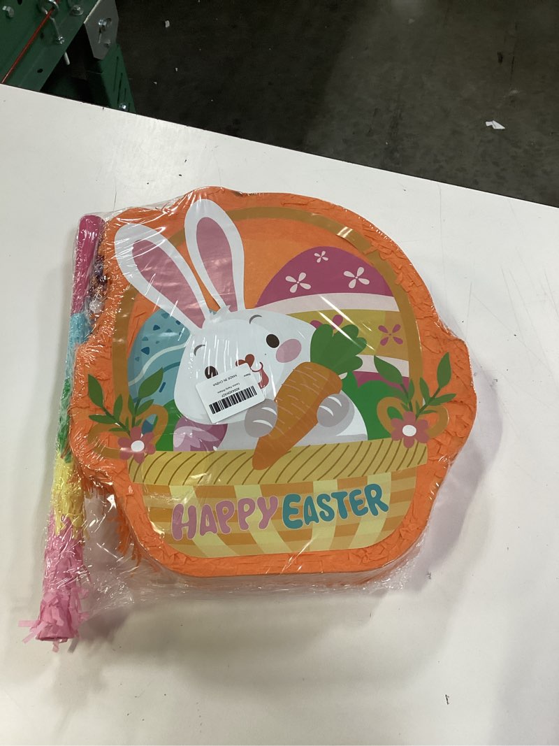 Condition photo showing New/Like New for happy easter pinata, 13.8'' x 16'' spring party piñata bunny egg piñata for spring easter party decorations supplies
