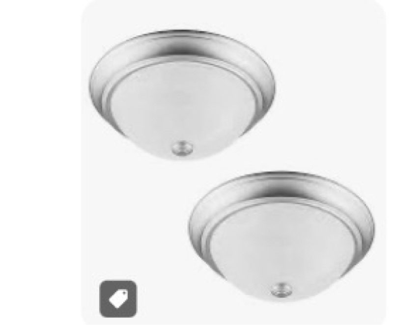 Project source Project-Source-2-Pack-13-in-Satin-Nickel-Traditional-Flush-Mount-Light