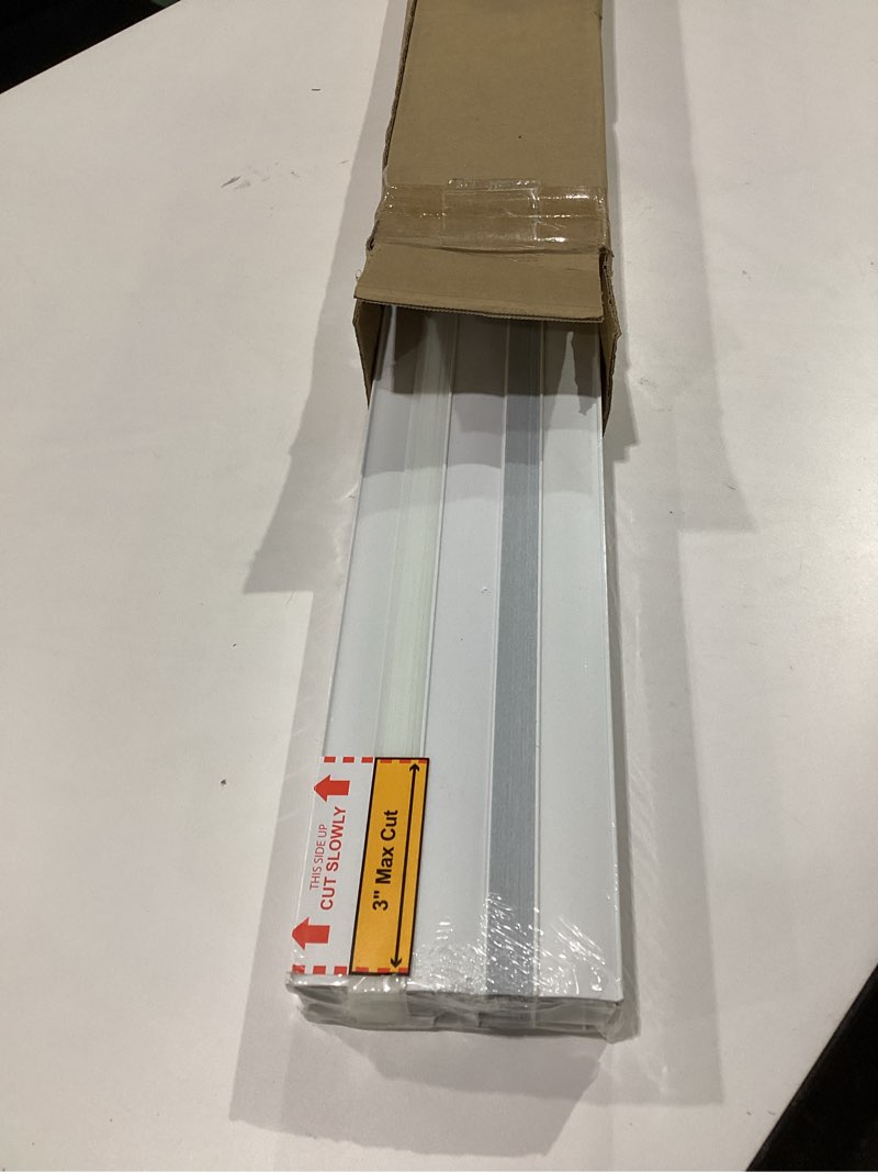 Condition photo showing New/Like New for DENFOON Motorized Zebra Blinds, Solar Powered Dual Layer Automatic Shades with Remote Control, Rechargeable Smart Blinds Horizontal Wireless Electric Shades for Windows, Custom Size, White? 27 x 72 White 27"W x 72"H