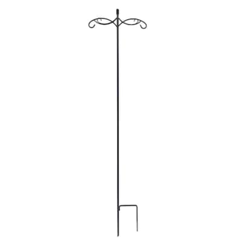 style selections 84-in black powder coated metal double shepherd's hook