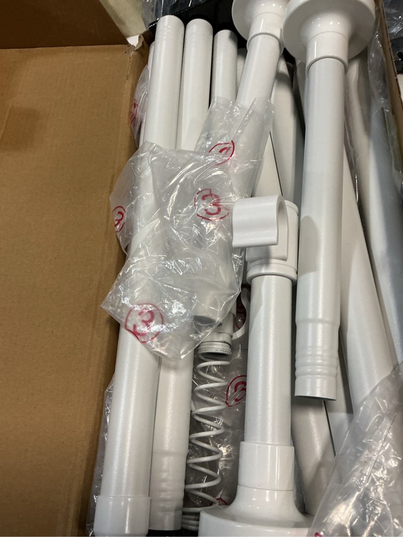 Condition photo showing Good Condition for Gonnrly No Drill Curtain Rods for Room Divider, Adjustable Tension Rod 35-100" W x 43-120" H, for Partition Room Dividers,White White (W) 35-100 inch